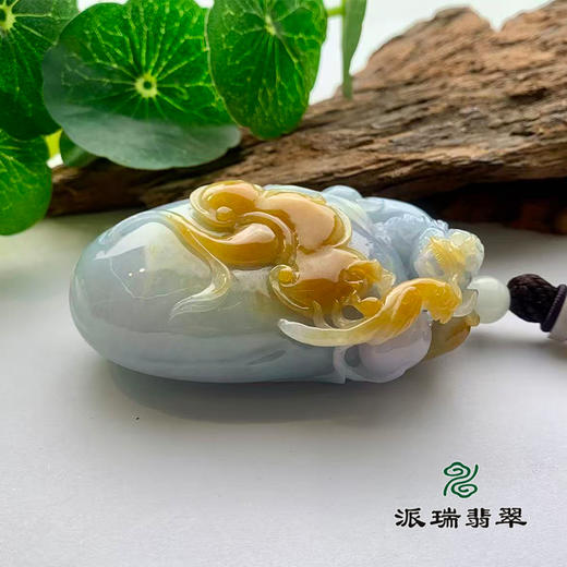 派瑞翡翠 翡翠手把件 糯种 紫色 黄翡 商品图1