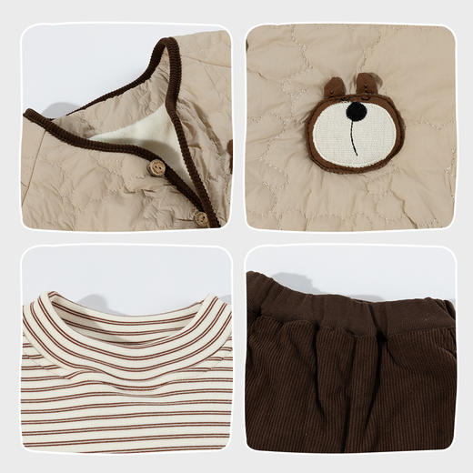 贝贝怡童装儿童棉服套装加绒保暖2025冬季新款男小童外套长裤冬装ZB4ET017 商品图8