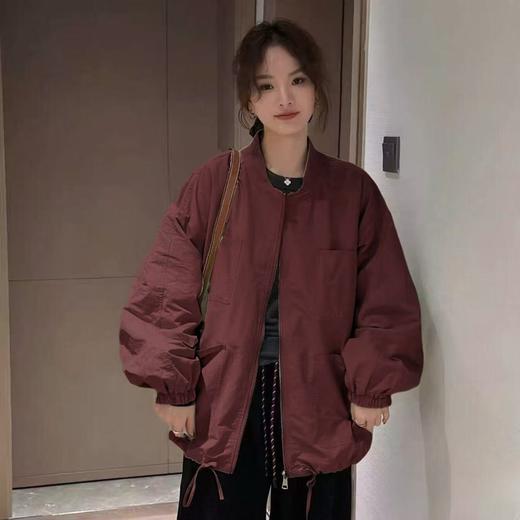 太划算啦！！夹棉中厚宽松超显白车厘子色外套-喜出 商品图2