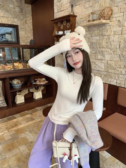 【189元任选2件】现货！紫色圆领系扣毛衣 商品图12