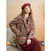 【暖冬内购】两三事 枫糖絮语 2025冬季新款英伦风格子绣花西装毛呢外套女宽松 商品缩略图1