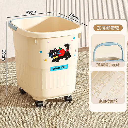 【秋冬可移动泡脚桶】家用高深桶过膝养生足浴盆 宿舍带盖过小腿熏蒸洗脚桶  商品图8