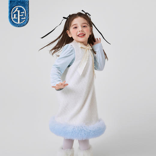 年衣童装冬季新款中式背心裙加厚宝宝新年拜年甜甜蜜蜜连衣裙 商品图3