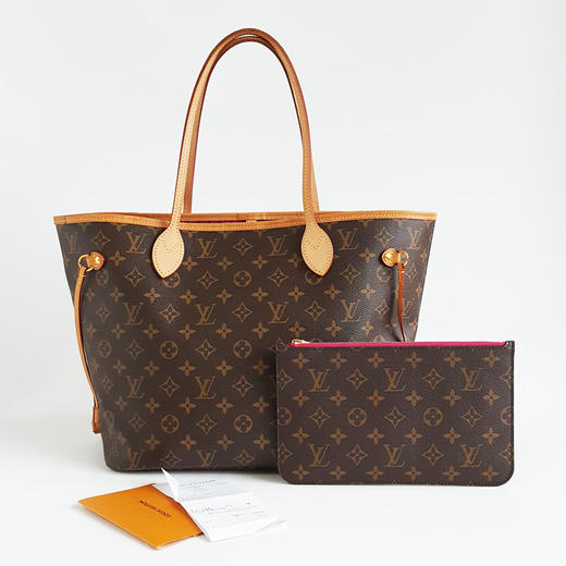 【95新】LV路易威登M41178中号老花NF玫红内里Neverfull购物袋单肩包女士301025NJS08 商品图1