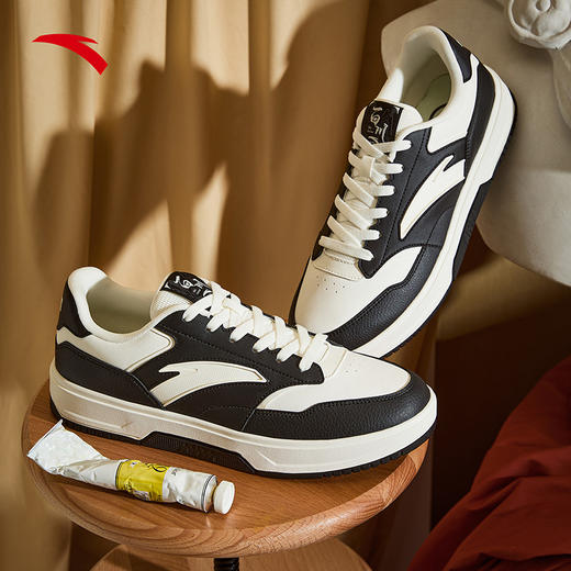 安踏百川丨经典黑白低帮板鞋熊猫色男鞋冬季新款运动鞋112548013 商品图0