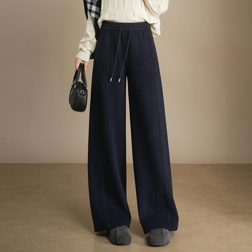 松紧腰加绒加厚休闲长裤，垂坠感遮胯宽松直筒裤阔腿裤MYX-KDFY-72917-L 商品图0