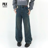P&X设计师女装2025冬季阔腿裤高腰休闲牛仔长裤825410177 蓝色 商品缩略图0