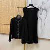 奢姿大码女装2025冬季胖妹妹时尚小香风外套气质百褶设计半裙套装9954994384 商品缩略图1