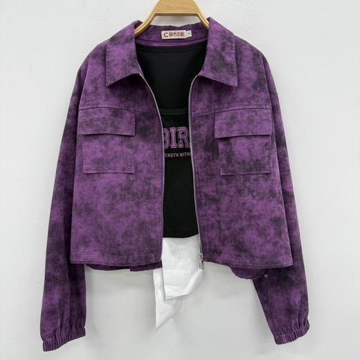 NC暗花翻领长袖小外套50717（紫）秋季253011480321 商品图0
