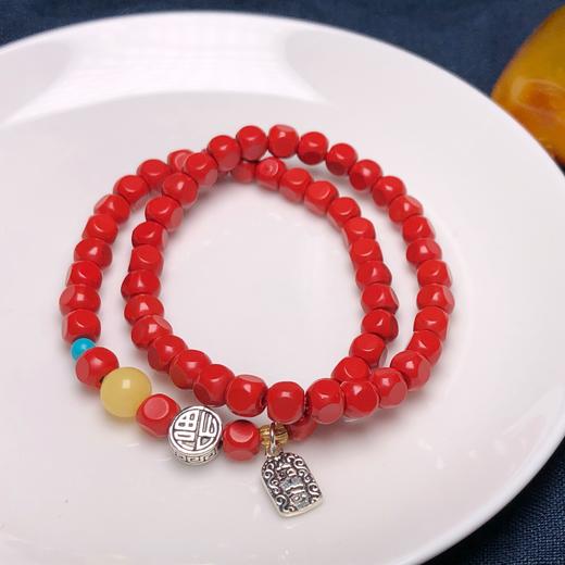 上新！红砂方糖小蜜蜡、银小手串-多宝款 饰品美物 商品图3