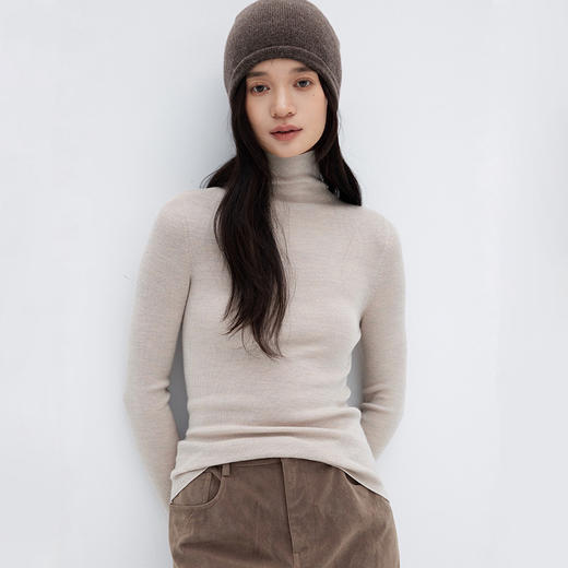 WW 8820E可机洗高领羊毛打底针织衫纯色毛衣 商品图1