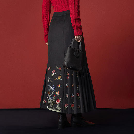 【林栖设计小店】羊毛鱼尾马面裙绣花古典2025秋冬新款半身裙女1954019 商品图9