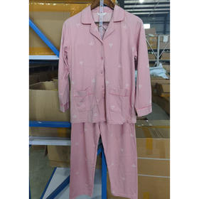 女士针织居家套装长袖长裤家居服女睡衣【M811120】