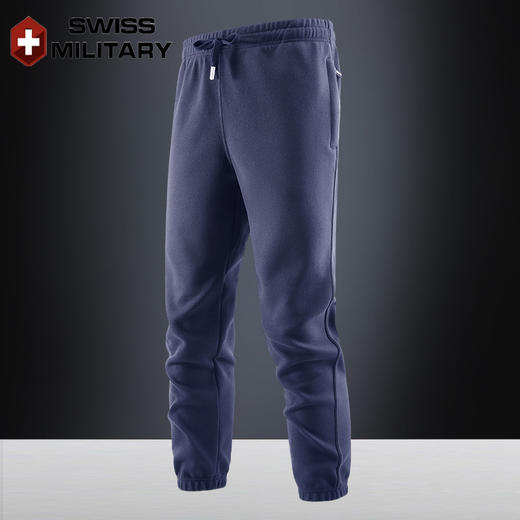 瑞士军工SWISS MILITARY2025秋冬新款经典时尚德绒休闲卫裤男抽绳运动裤子 2525 商品图0