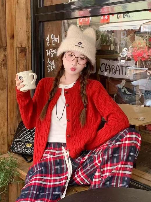 【YW】无忧购软糯麻花针织开衫新款宽松韩系慵懒毛衣长袖上衣8233（截单后3-5天发货） 商品图6