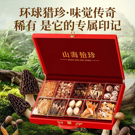福东海 羊肚菌 山珍海味十拼礼盒318g 鱼翅红极参鲍鱼 送礼长辈节日礼品 商品图2