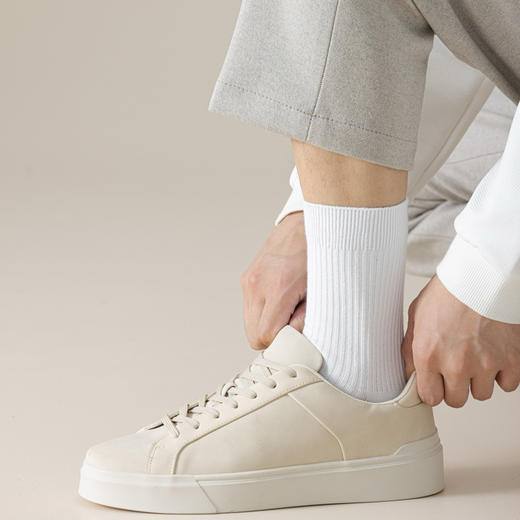 4双装！秋冬素色中筒棉袜男袜 黑灰咖色系沉稳百搭 商品图8