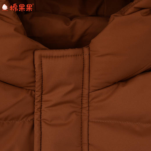 棉果果冬季新品男童涤丝纺羽绒保暖加厚棕色长款羽绒服M402102925618 商品图3