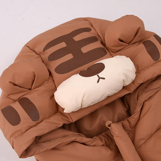 棉果果冬季新品男童涤丝纺羽绒保暖加厚三防面料卡通可爱小老虎短款羽绒服M412102925615 商品图7