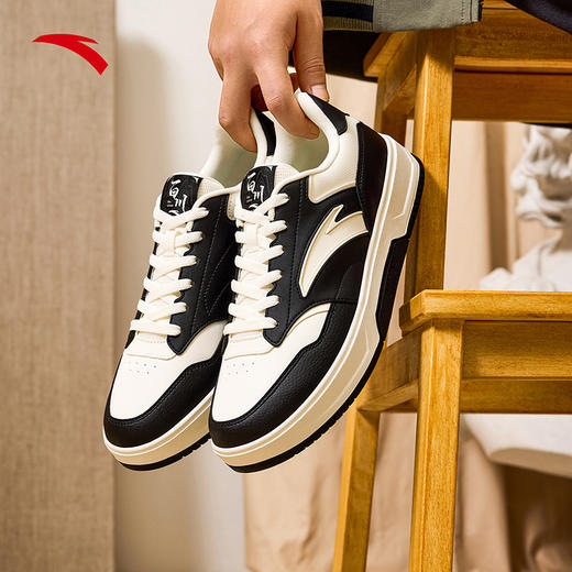 安踏百川丨经典黑白低帮板鞋熊猫色男鞋冬季新款运动鞋112548013 商品图1