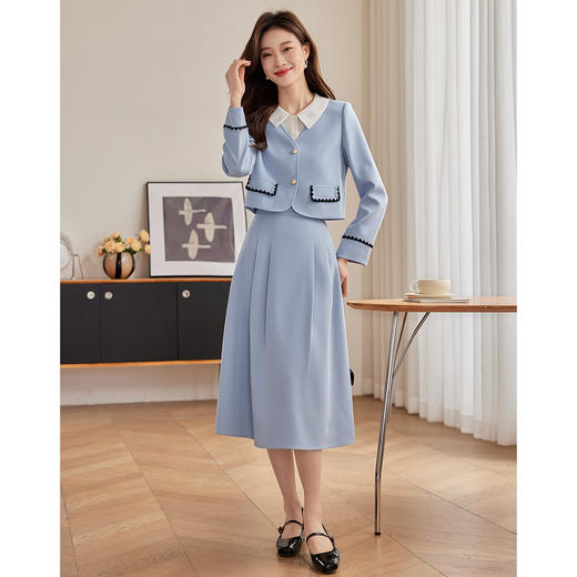 【专属特价】熙世界高腰显瘦A字百褶半身裙女款气质通勤半身裙 商品图4