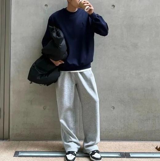 也外·男士虎头刺绣直筒卫裤，320克针织棉，触摸得到的「软糯秋天」，男女同款【4-8天发货】 商品图0