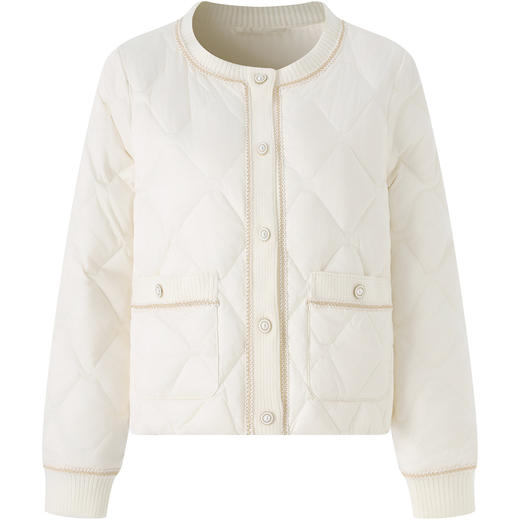 「高货wl」全新升级【铂金会员367/天猫499/差价132】(02610)洛诗琳小香风90白鸭绒羽绒服2025冬季防风菱格保暖外套 商品图4