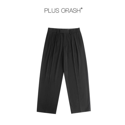 PLUS CRASH打褶好剪裁老钱风宽松百搭简约慵懒风男女休闲裤西装裤 商品图4