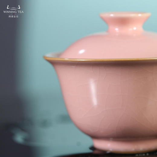 问鼎汝瓷粉汝酌泉二才盖碗 商品图2