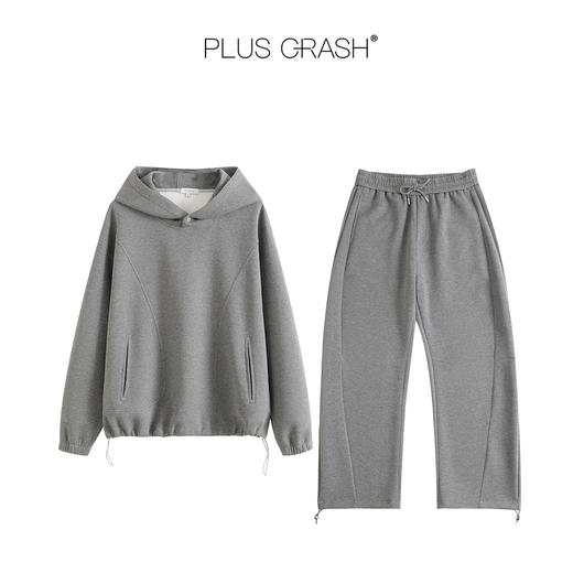 PLUS CRASH2025冬季加厚空气层松弛百搭保暖宽松多片裁剪男女套装 商品图3