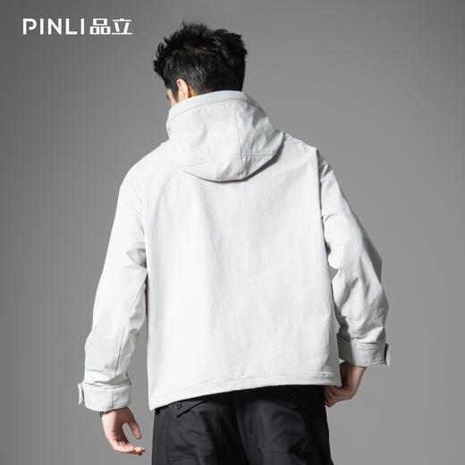 PINLI品立2025秋季新款男士宽松连帽休闲夹克工装茄克外套上衣潮GD253104007 商品图2