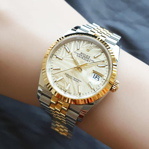 【95新（原始成色）】ROLEX 劳力士126233-0037棕榈叶图案表盘日志型系列天文台认证自动机械机芯36MM（男款）日期显示071025NJS06 商品图9