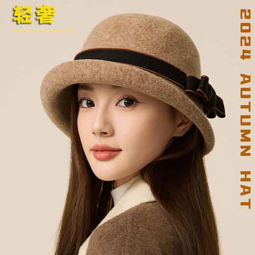 韩国东大门高品质皮带羊毛，渔夫帽高订显脸小毛呢盆帽 JC-M3231 商品图2