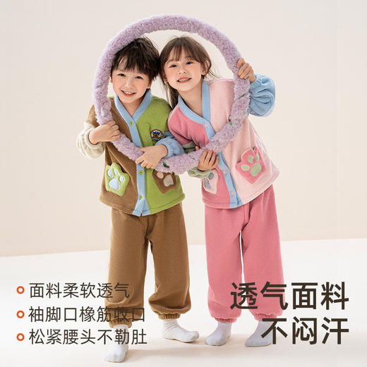 汪汪队儿童睡衣秋冬珊瑚绒男童家居服套装女宝宝睡服法兰绒暖预售 商品图3