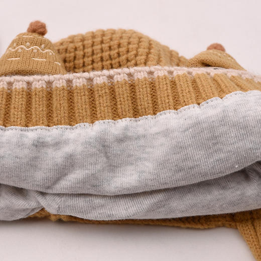 棉果果冬季新品男童女童可爱卡通欢乐熊毛线帽M404400500109 商品图1