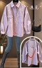 12.12错过没有！清货不退最后样衣 今年流行！！113高级感粉色牛仔衬衫女秋季宽松大版显瘦百搭时髦衬衣外套-喜出 商品缩略图1