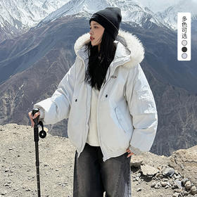 西遇大毛领派克棉服女冬季新款保暖加厚小个子工装棉袄外套SS051752