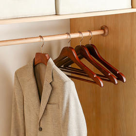 摩登主妇实木衣架防滑加宽承重衣挂家用木质晾衣架正反挂西装挂架