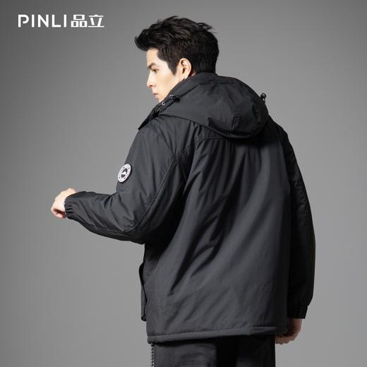 PINLI品立2025秋冬新款可拆卸连帽棉服外套潮男宽松工装休闲棉衣GD253105164 商品图2