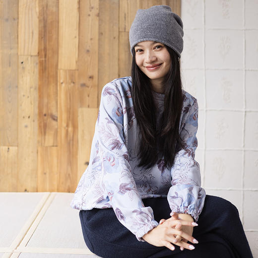 绽放741朵/纯棉毛圈布印花圆领正常肩长袖双层卫衣2025冬新款上衣 商品图1