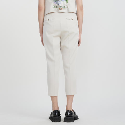 谜底纯色休闲裤女2023春新款简约百搭宽松萝卜裤九分裤231MK0087 商品图2