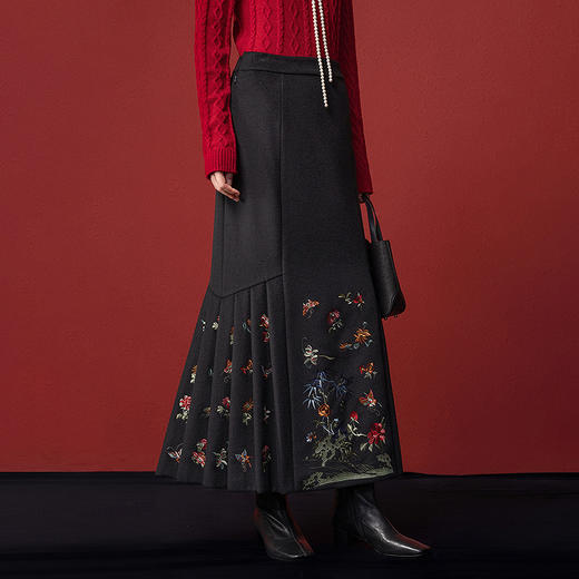 【林栖设计小店】羊毛鱼尾马面裙绣花古典2025秋冬新款半身裙女1954019 商品图8