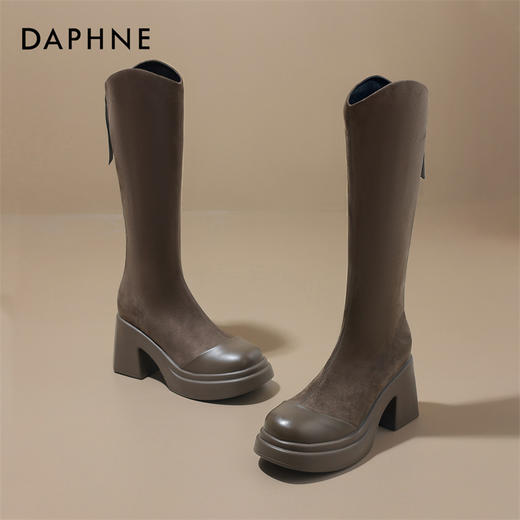 【达芙妮】美拉德复古高筒长靴4023605128 商品图3
