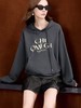 【卫衣系列】工艺系列-刺绣牙刷绣字母灰色短款连帽卫衣-喜出 商品缩略图1