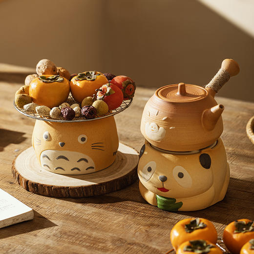 摩登主妇招财猫煮茶炉围炉煮茶器具全套家用电陶炉茶壶茶具烤火炉套装 商品图0