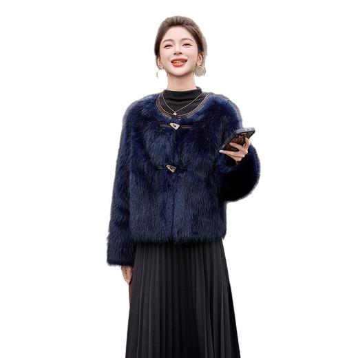 皮毛一体外套小个子洋气，显瘦皮草短款加厚毛毛上衣HR-5519 商品图4