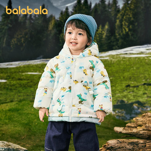 【商场同款】巴拉巴拉童装男童羽绒服假两件外套恐龙2025新款冬装 商品图1