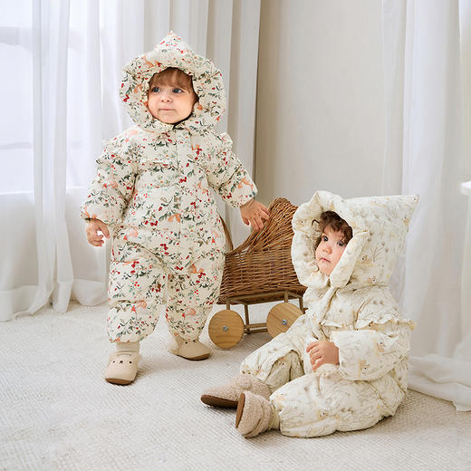 [真心绒]迷你巴拉女童三防羽绒连体衣宝宝婴儿鹅绒爬服2025冬新款 商品图2