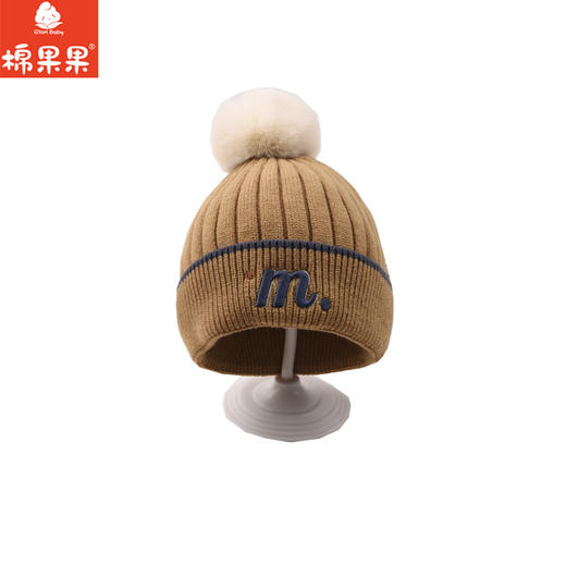 棉果果冬季新品男童可爱柔软保暖毛线帽M404400500111 商品图0