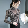 高领内搭秋冬款韩版花色蕾丝褶皱设计打底衫FN20229047 商品缩略图1